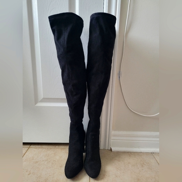 Steve Madden Emotions Block Heel OTK Boots - Picture 2 of 8